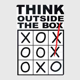 Магнитный плакат 2Х3 с принтом THINK OUTSIDE THE BOX в Кировске, Полимерный материал с магнитным слоем | 6 деталей размером 9*9 см | box | braine | imagine | outside | text | think | word | воображение | думай | комфорт | крестики | надписи | настроение | нолики | текст