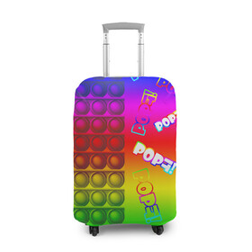 Чехол для чемодана 3D с принтом POP it! в Кировске, 86% полиэфир, 14% спандекс | двустороннее нанесение принта, прорези для ручек и колес | pop it | rainbow | simple dimple | toy | игрушка | поп ит | радуга | симпл димпл