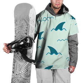 Накидка на куртку 3D с принтом Плавники акул в Кировске, 100% полиэстер |  | shark | акула | акулы | жители | море | морские | океан | плавники | рыба