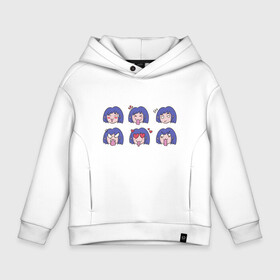 Детское худи Oversize хлопок с принтом Anime Girl Expression Faces в Кировске, френч-терри — 70% хлопок, 30% полиэстер. Мягкий теплый начес внутри —100% хлопок | боковые карманы, эластичные манжеты и нижняя кромка, капюшон на магнитной кнопке | anger | chibi | japan | japanese | manga | pleasure | waifu | актёрская игра | анимешник | анимешница | гнев | злость | лица | любовь | манга | настроение | рисунок в стиле аниме | типичная девушка | удовольствие