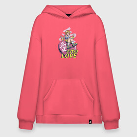 Худи SuperOversize хлопок с принтом Kawaii Heart Anime Love в Кировске, 70% хлопок, 30% полиэстер, мягкий начес внутри | карман-кенгуру, эластичная резинка на манжетах и по нижней кромке, двухслойный капюшон
 | anime | chibi | in love | japan | japanese | kanji | kawaii | manga | mood | waifu | анимешник | анимешница | влюблена | влюблённость | кандзи | любовь | манга | настроение | рисунок в стиле аниме | розовое сердце | сердце