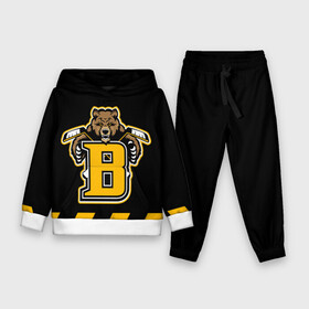 Детский костюм 3D (с толстовкой) с принтом BOSTON BRUINS в Кировске,  |  | black | boston | bruins | hockey | ice | logo | nhl | sport | usa | бостон | брюинз | кубок | логотип | медведь | нхл | спорт | стэнли | хоккей