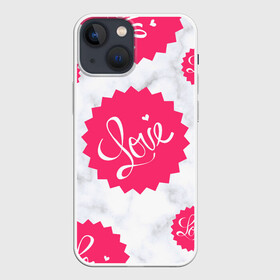 Чехол для iPhone 13 mini с принтом Feel Love в Кировске,  |  | color | feellove | love | pink | любовь | многогранники