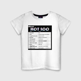 Детская футболка хлопок с принтом BTS DYNAMITE BILLBOARD HOT-100 в Кировске, 100% хлопок | круглый вырез горловины, полуприлегающий силуэт, длина до линии бедер | bbma | bts | dynamite | j hope | jimin | jin | jk | rm | suga | v | чарт топ