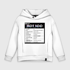 Детское худи Oversize хлопок с принтом BTS DYNAMITE BILLBOARD HOT-100 в Кировске, френч-терри — 70% хлопок, 30% полиэстер. Мягкий теплый начес внутри —100% хлопок | боковые карманы, эластичные манжеты и нижняя кромка, капюшон на магнитной кнопке | bbma | bts | dynamite | j hope | jimin | jin | jk | rm | suga | v | чарт топ