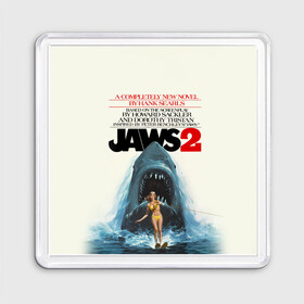 Магнит 55*55 с принтом Jaws 2 в Кировске, Пластик | Размер: 65*65 мм; Размер печати: 55*55 мм | Тематика изображения на принте: jaws | jaws 2 | jaws movie | кино | челюсти | челюсти 2 | челюсти фильм