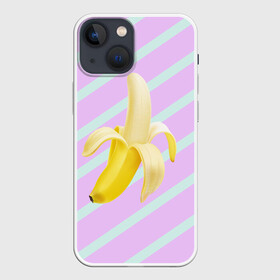 Чехол для iPhone 13 mini с принтом Банан графический фон в Кировске,  |  | банан | геометрический принт | графический принт | лавандовый | летний | лето | мятный | полоска | принт