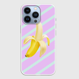 Чехол для iPhone 13 Pro с принтом Банан графический фон в Кировске,  |  | Тематика изображения на принте: банан | геометрический принт | графический принт | лавандовый | летний | лето | мятный | полоска | принт