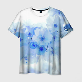 Мужская футболка 3D с принтом Цветущая Сакура в Кировске, 100% полиэфир | прямой крой, круглый вырез горловины, длина до линии бедер | cherry tree | flowers | sakura | сакура | цветы