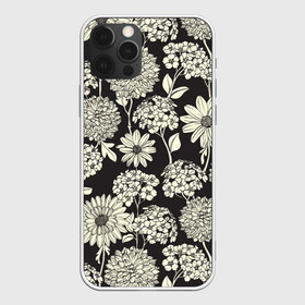 Чехол для iPhone 12 Pro Max с принтом Белые цветы в Кировске, Силикон |  | арт | белые цветы | белый цветок | ночь | полевые цветы | рисунок | ромашка | ромашки | тёмный фон | хризантема | хризантемы | цветок | цветы | чёрное | яркие цветы | яркий цветок