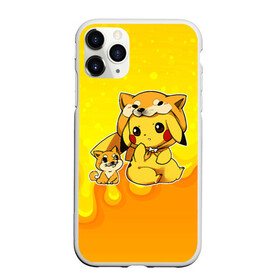 Чехол для iPhone 11 Pro Max матовый с принтом Пикачу и корги в Кировске, Силикон |  | anime | picachu | pikachu | аниме | милый | пика | пикачу | покебол | покемон