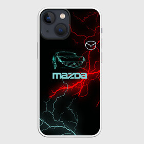 Чехол для iPhone 13 mini с принтом Mazda в Кировске,  |  | auto | drift | neon | sport | авто | автомобили | автомобиль | автомобильные | бренд | внедорожники | дрифт | легковые | марка | спорт