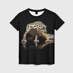 Женская футболка 3D с принтом ЭУБЛЕФАР  EUBLEPHARIS в Кировске, 100% полиэфир ( синтетическое хлопкоподобное полотно) | прямой крой, круглый вырез горловины, длина до линии бедер | tegunvteg | геккон | гекон | зублефар | леопардовый геккон | эу | эублефар | ящерица