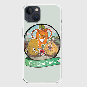 Чехол для iPhone 13 с принтом The Root Pack в Кировске,  |  | arkade | cup head | cuphead | game | games | аркада | игра | игры | кап хэд | капхед | купа хэд | сгз руфв | сгзруфв | чашкоголовый