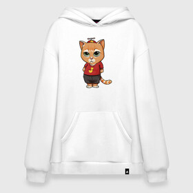 Худи SuperOversize хлопок с принтом Street cat в Кировске, 70% хлопок, 30% полиэстер, мягкий начес внутри | карман-кенгуру, эластичная резинка на манжетах и по нижней кромке, двухслойный капюшон
 | animal | cat | cute | kitty | meow | друг | животные | киска | китти | кот | котенок | котик | котэ | кошечка | кошка | лев | леопард | милый | мур | мяу | пантера | питомец | рысь | тигр