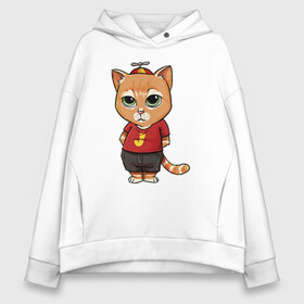 Женское худи Oversize хлопок с принтом Street cat в Кировске, френч-терри — 70% хлопок, 30% полиэстер. Мягкий теплый начес внутри —100% хлопок | боковые карманы, эластичные манжеты и нижняя кромка, капюшон на магнитной кнопке | animal | cat | cute | kitty | meow | друг | животные | киска | китти | кот | котенок | котик | котэ | кошечка | кошка | лев | леопард | милый | мур | мяу | пантера | питомец | рысь | тигр