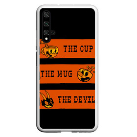 Чехол для Honor 20 с принтом CUP MUG DEVIL в Кировске, Силикон | Область печати: задняя сторона чехла, без боковых панелей | arkade | cup head | cuphead | game | games | аркада | игра | игры | кап хэд | капхед | купа хэд | сгз руфв | сгзруфв | чашкоголовый