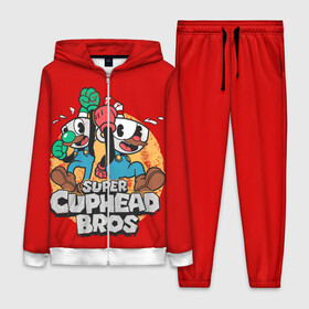 Женский костюм 3D с принтом Super Cuphead Bros в Кировске,  |  | arkade | cup head | cuphead | game | games | mario | аркада | игра | игры | кап хэд | капхед | купа хэд | марио | сгз руфв | сгзруфв | чашкоголовый