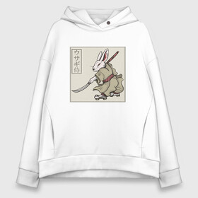 Женское худи Oversize хлопок с принтом Кролик Самурай Rabbit Samurai в Кировске, френч-терри — 70% хлопок, 30% полиэстер. Мягкий теплый начес внутри —100% хлопок | боковые карманы, эластичные манжеты и нижняя кромка, капюшон на магнитной кнопке | art | cyberpunk samurai | ninja | oni | rdsmry | ronin | samurai | shogun | ukiyo e | арт | живопись | животные | заяц | киберпанк самурай | мерч | прикол | путь воина | путь самурая | ронин | сёгун | токио | укиё э | фреска | харакири