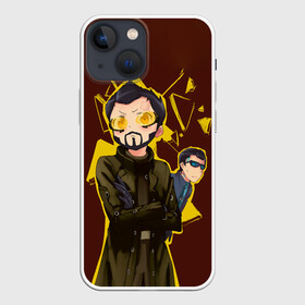 Чехол для iPhone 13 mini с принтом Anime Adam Jensen в Кировске,  |  | Тематика изображения на принте: cyberpunk | deus ex | game | games | адам дженсен | будущее | деус екс | деус экс | игра | игры | киберпанк