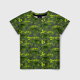 Детская футболка 3D с принтом Динозавры T-rex в Кировске, 100% гипоаллергенный полиэфир | прямой крой, круглый вырез горловины, длина до линии бедер, чуть спущенное плечо, ткань немного тянется | t rex | абстракция | динозавры | паттерн | текстуры | тирекс