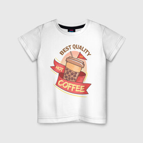 Детская футболка хлопок с принтом Hot Coffee в Кировске, 100% хлопок | круглый вырез горловины, полуприлегающий силуэт, длина до линии бедер | burgers | delicious | hot dog | вредная еда | еда