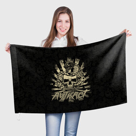 Флаг 3D с принтом АУТКАСТ в Кировске, 100% полиэстер | плотность ткани — 95 г/м2, размер — 67 х 109 см. Принт наносится с одной стороны | 2007 | alex | alternative | amatory | igor | jay | outcastmetal | rock | spb | ауткаст