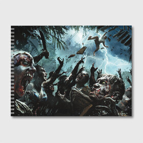 Альбом для рисования с принтом Кровожадные зомби | Zombie в Кировске, 100% бумага
 | матовая бумага, плотность 200 мг. | dead | zombie | зомби | кровожадные | мертвые | упыри