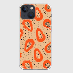 Чехол для iPhone 13 mini с принтом Папайя в Кировске,  |  | papaya | морская | папайя | паттерн | с папаем | фрукт