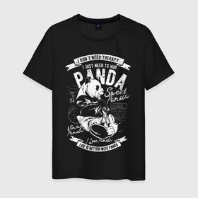 Мужская футболка хлопок с принтом Панда Sweet panda в Кировске, 100% хлопок | прямой крой, круглый вырез горловины, длина до линии бедер, слегка спущенное плечо. | bear | panda | животные | звери | медведь | мишка | панда | панды | природа