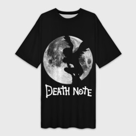 Платье-футболка 3D с принтом Мрачный Рюк  Death Note в Кировске,  |  | Тематика изображения на принте: anime | death note | death note type | l | tegunvteg | аниме | деад нот | деад ноте | игра | лайт ягами | лого | логотип | персонаж | рюк
