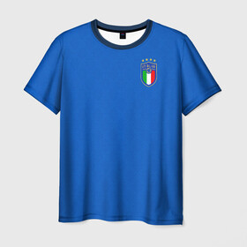 Мужская футболка 3D+ с принтом форма сборной Италии домашняя в Кировске, 100% микрофибра | круглый вырез горловины, длина до линии бедер | 2021 | championship | cup | dzyuba | russia | world | европы | италия | мира | мундиаль | форма | футбол | чемпионат
