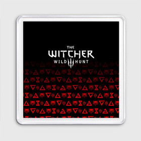 Магнит 55*55 с принтом THE WITCHER [1] в Кировске, Пластик | Размер: 65*65 мм; Размер печати: 55*55 мм | the witcher | the witcher wild hunt | ведьмак | ведьмак 3: дикая охота