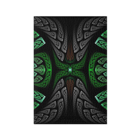 Обложка для паспорта матовая кожа с принтом Серо-Зеленые Узоры в Кировске, натуральная матовая кожа | размер 19,3 х 13,7 см; прозрачные пластиковые крепления | Тематика изображения на принте: зеленый | крутой рисунок | серый | узор