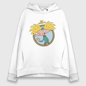 Женское худи Oversize хлопок с принтом Hey Arnold! в Кировске, френч-терри — 70% хлопок, 30% полиэстер. Мягкий теплый начес внутри —100% хлопок | боковые карманы, эластичные манжеты и нижняя кромка, капюшон на магнитной кнопке | arnold | boy | cartoon | nickelodeon | арнольд | мальчик | мультик | никелодион