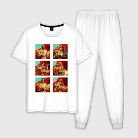 Мужская пижама хлопок с принтом Far Cry Posters в Кировске, 100% хлопок | брюки и футболка прямого кроя, без карманов, на брюках мягкая резинка на поясе и по низу штанин
 | games | poster | ubisoft | дани | диего | яра