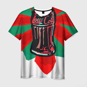 Мужская футболка 3D с принтом Loca-Cola в Кировске, 100% полиэфир | прямой крой, круглый вырез горловины, длина до линии бедер | coca cola | cocacola | pepsi | пепси