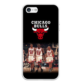 Чехол для iPhone 5/5S матовый с принтом CHICAGO BULLS [3] в Кировске, Силикон | Область печати: задняя сторона чехла, без боковых панелей | basketball | bulls | chicago | chicago bulls | jordan | nba | баскетбол | джордан | нба | чикаго буллз