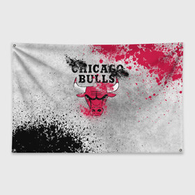 Флаг-баннер с принтом CHICAGO BULLS [8] в Кировске, 100% полиэстер | размер 67 х 109 см, плотность ткани — 95 г/м2; по краям флага есть четыре люверса для крепления | basketball | bulls | chicago | chicago bulls | jordan | nba | баскетбол | джордан | нба | чикаго буллз