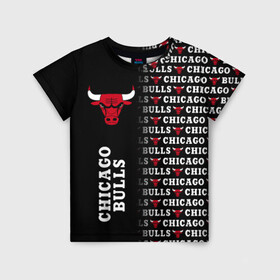 Детская футболка 3D с принтом CHICAGO BULLS [7] в Кировске, 100% гипоаллергенный полиэфир | прямой крой, круглый вырез горловины, длина до линии бедер, чуть спущенное плечо, ткань немного тянется | Тематика изображения на принте: basketball | bulls | chicago | chicago bulls | jordan | nba | баскетбол | джордан | нба | чикаго буллз