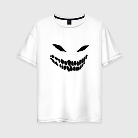 Женская футболка хлопок Oversize с принтом Ghost face в Кировске, 100% хлопок | свободный крой, круглый ворот, спущенный рукав, длина до линии бедер
 | disturbed | drain | face | ghost | дрейн | монстр | призрак