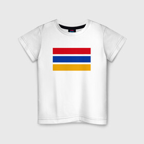Детская футболка хлопок с принтом Armenia Flag в Кировске, 100% хлопок | круглый вырез горловины, полуприлегающий силуэт, длина до линии бедер | armenia | armenya | арарат | армения | армяне | армянин | арцах | горы | ереван | кавказ | народ | саркисян | ссср | страна | флаг