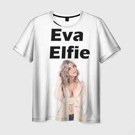 Мужская футболка 3D с принтом Eva Elfie в Кировске, 100% полиэфир | прямой крой, круглый вырез горловины, длина до линии бедер | eva elfie | eva elfie print | актер | актриса | ева элфи | кино