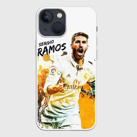 Чехол для iPhone 13 mini с принтом Серхио Рамос в Кировске,  |  | sergio ramos | sr4 | номер 4 | реал мадрид | сборная испании | серхио рамос | футбол | футболист