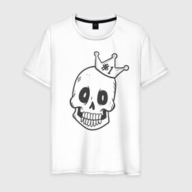 Мужская футболка хлопок с принтом Аякс номер 1 в Кировске, 100% хлопок | прямой крой, круглый вырез горловины, длина до линии бедер, слегка спущенное плечо. | skull | иллюстрация | стикер | ужастик | череп