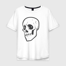 Мужская футболка хлопок Oversize с принтом Хмурый Аякс в Кировске, 100% хлопок | свободный крой, круглый ворот, “спинка” длиннее передней части | skull | иллюстрация | стикер | ужастик | череп