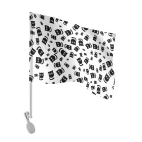 Флаг для автомобиля с принтом Принт из котиков Нафаня в Кировске, 100% полиэстер | Размер: 30*21 см | кот | котенок | кошка | кошки | черная | черный
