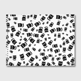 Альбом для рисования с принтом Принт из котиков Нафаня в Кировске, 100% бумага
 | матовая бумага, плотность 200 мг. | кот | котенок | кошка | кошки | черная | черный