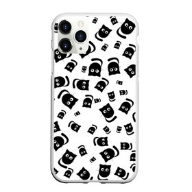 Чехол для iPhone 11 Pro Max матовый с принтом Принт из котиков Нафаня в Кировске, Силикон |  | кот | котенок | кошка | кошки | черная | черный