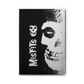 Обложка для автодокументов с принтом MISFITS [1] в Кировске, натуральная кожа |  размер 19,9*13 см; внутри 4 больших “конверта” для документов и один маленький отдел — туда идеально встанут права | misfits | music | rock | мисфитс | музыка | рок